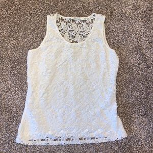 White lace tank top